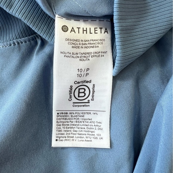 Athleta Nolita Slim Tapered Crop Pants in Periwinkle, size 10P - Picture 8 of 9